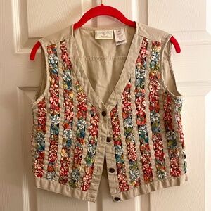 VINTAGE Susan Bristol Casuals Khaki Multicolor Vest - PP